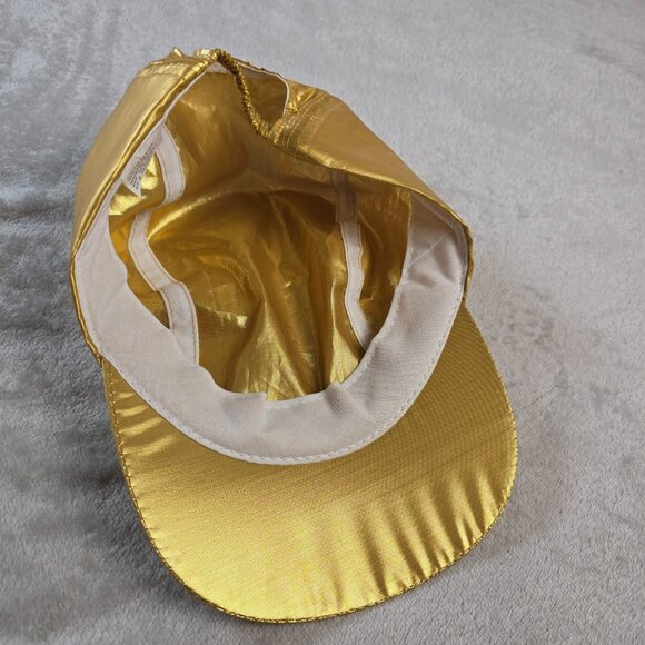 Gold Metallic Costume Hat 80s 90s Hip Hop Pop Star Disco Rap Robot Futuristic - Picture 5 of 6